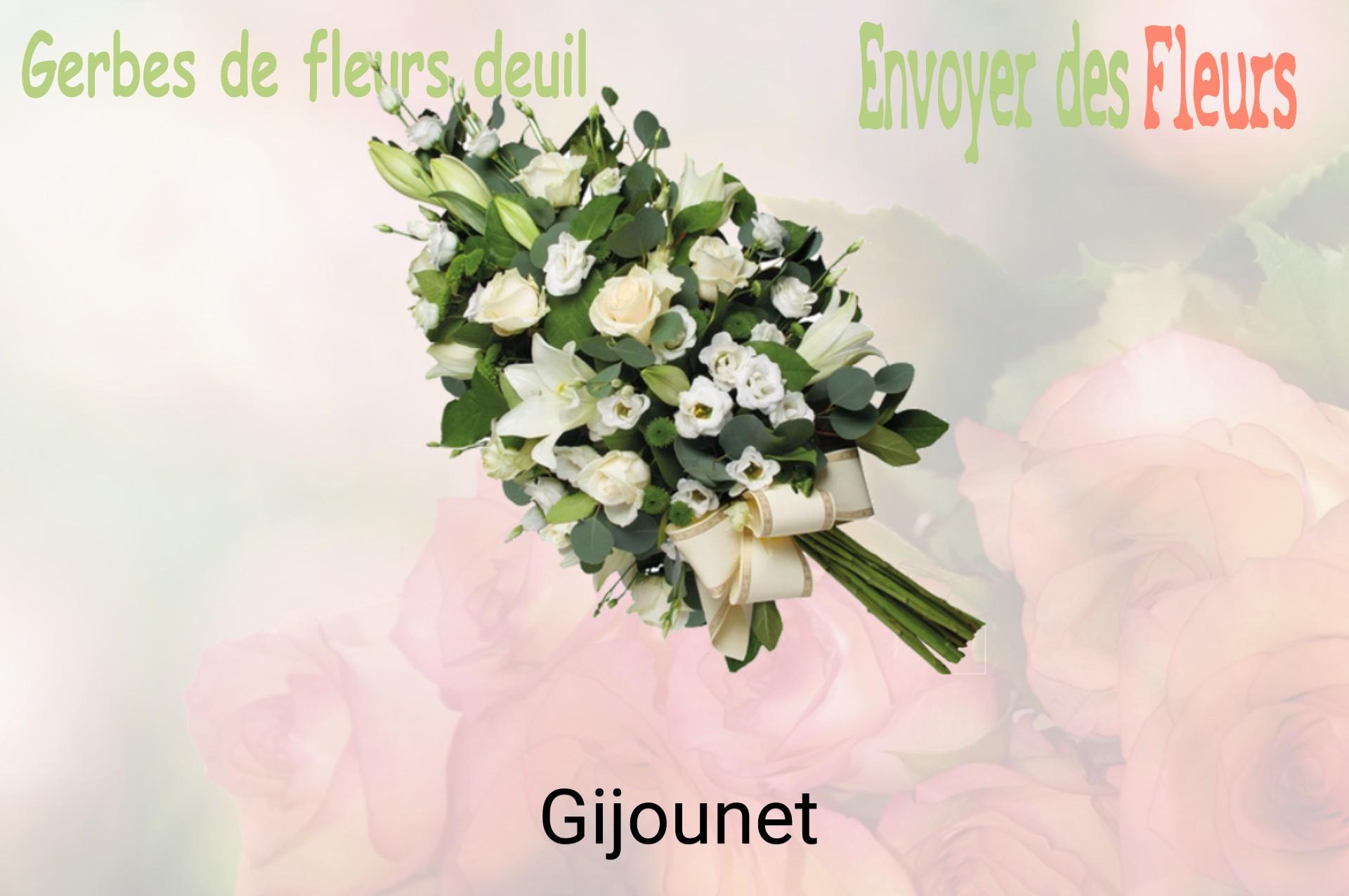 Gerbe de fleurs de deuil livrée à Gijounet